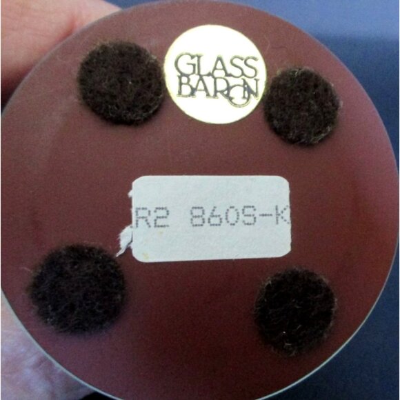 Glass Angel Figurine With Gold Accents and  Red Flower On Round Mirror Base - Picture 7 of 7